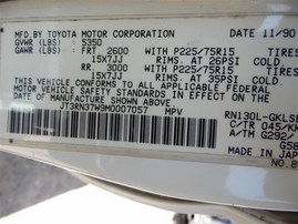 1991 Toyota 4Runner SR5 White 2.4L MT 4WD #Z23305